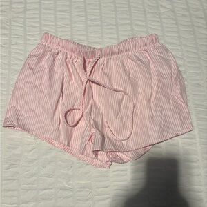 Casual Pink Striped Shorts